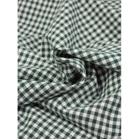 Organic Washed Cotton Gingham Fabric - Pine Green – Truro Fabrics