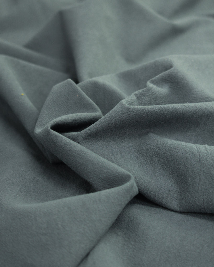 Crushed washed cotton fabric in slate grey