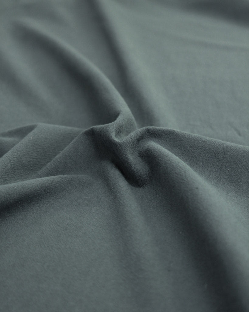 Crushed washed cotton fabric in slate grey