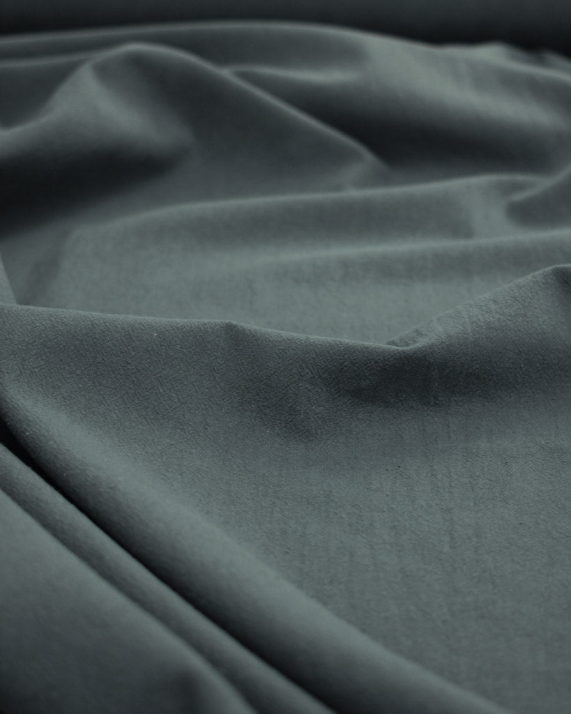 Crushed washed cotton fabric in slate grey