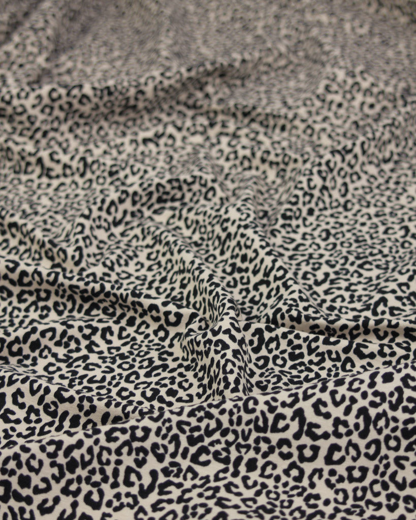 Leopard print cotton jersey fabric