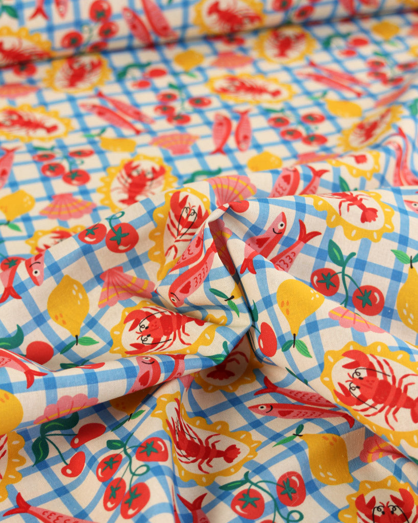 Cotton Fabric - Seafood Picnic