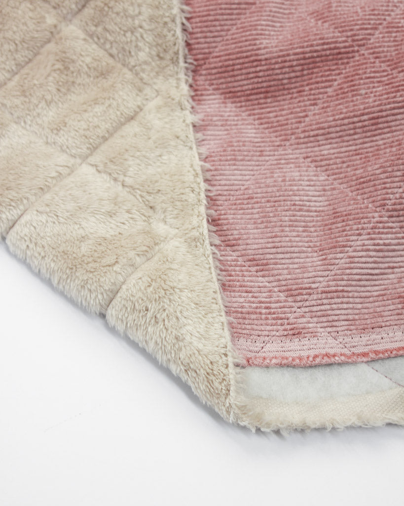 Quilted Sherpa Cord Fabric - Blush