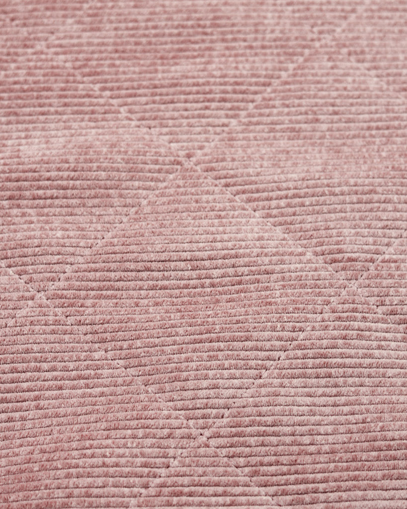 Quilted Sherpa Cord Fabric - Blush