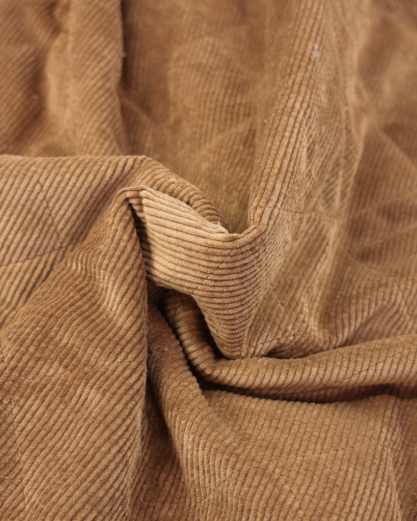 Quilted Sherpa Cord Fabric - Toffee