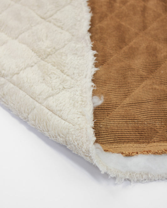 Quilted Sherpa Cord Fabric - Toffee