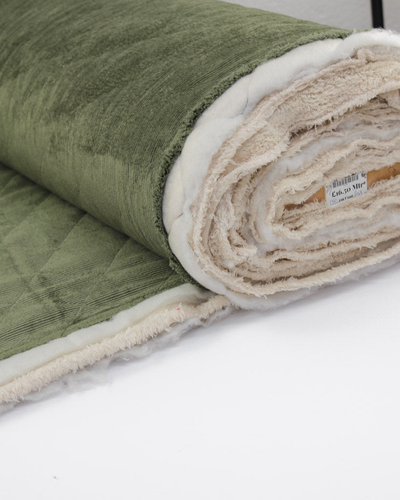 Quilted Sherpa Fleece Fabric - Moss