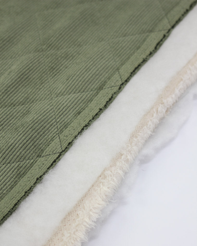 Quilted Sherpa Fleece Fabric - Moss