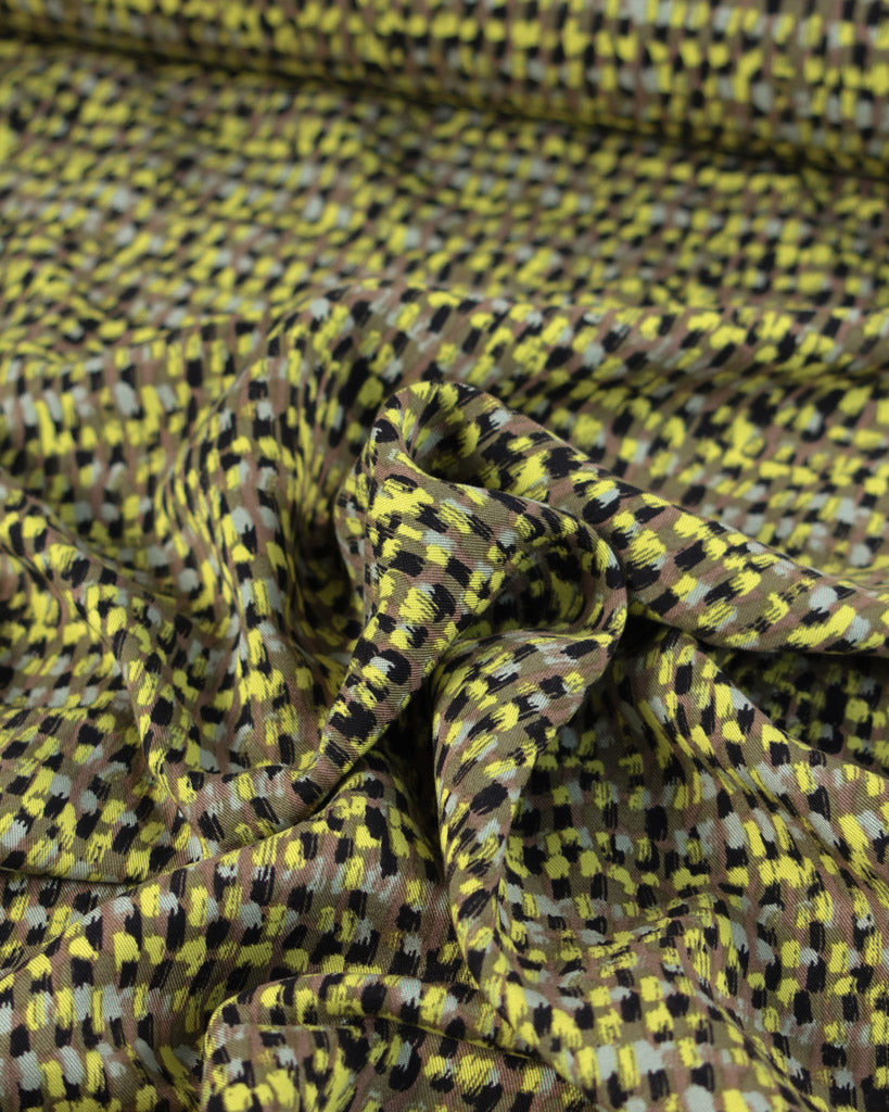 Viscose Twill Fabric - Flicker Dash Citrine