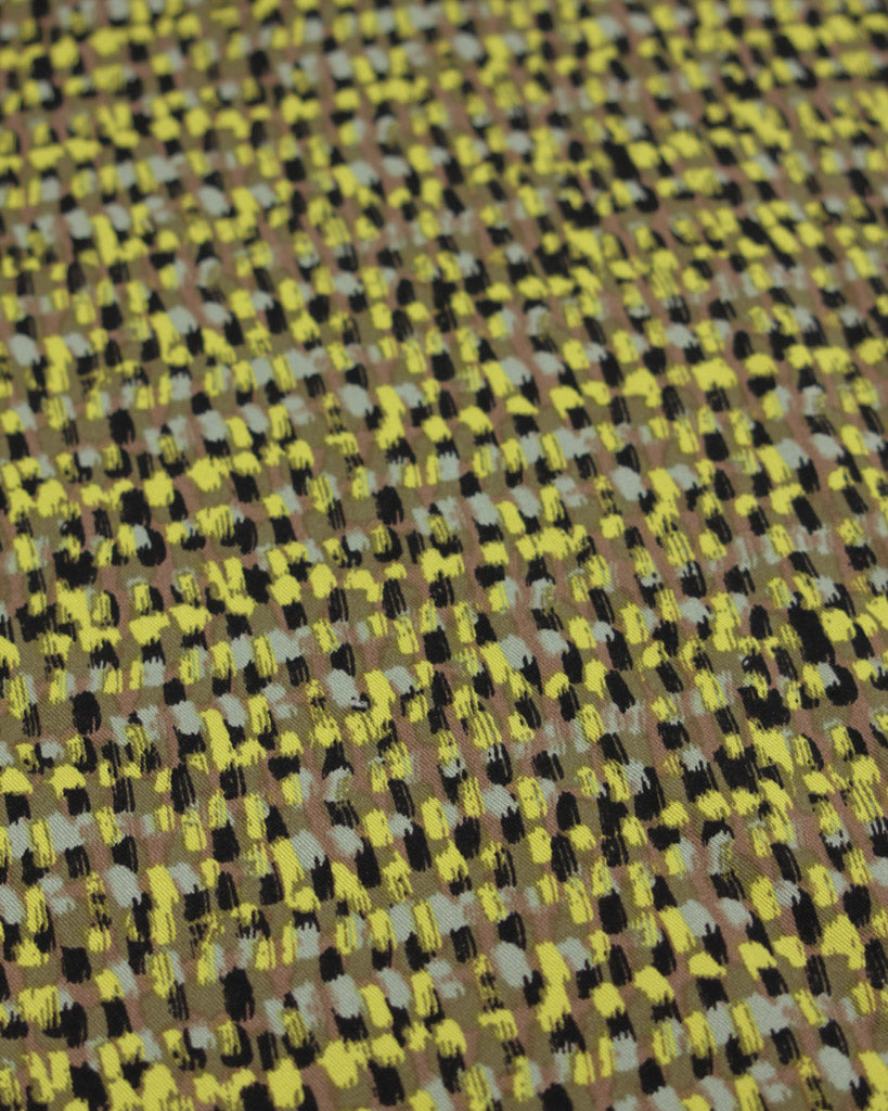 Viscose Twill Fabric - Flicker Dash Citrine
