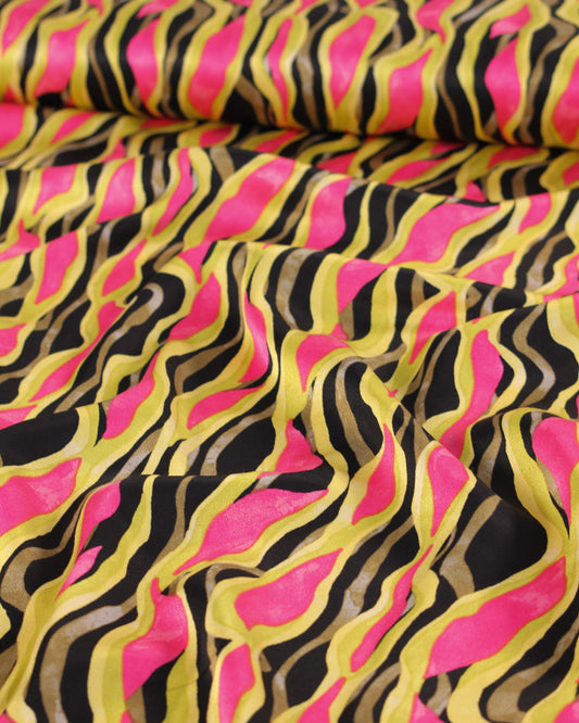 Viscose Satin Fabric - Havana Wave