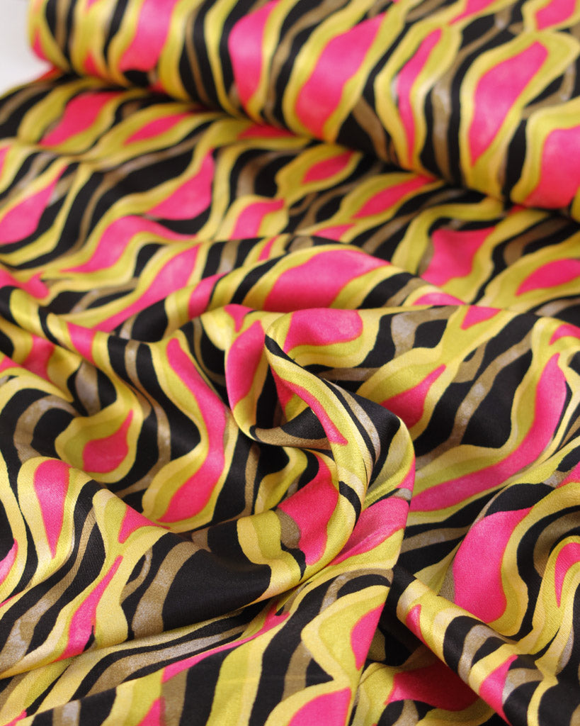 Viscose Satin Fabric - Havana Wave