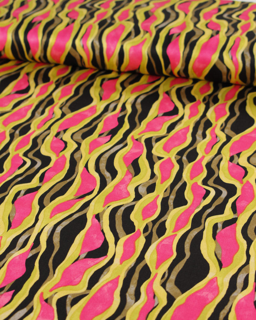 Viscose Satin Fabric - Havana Wave