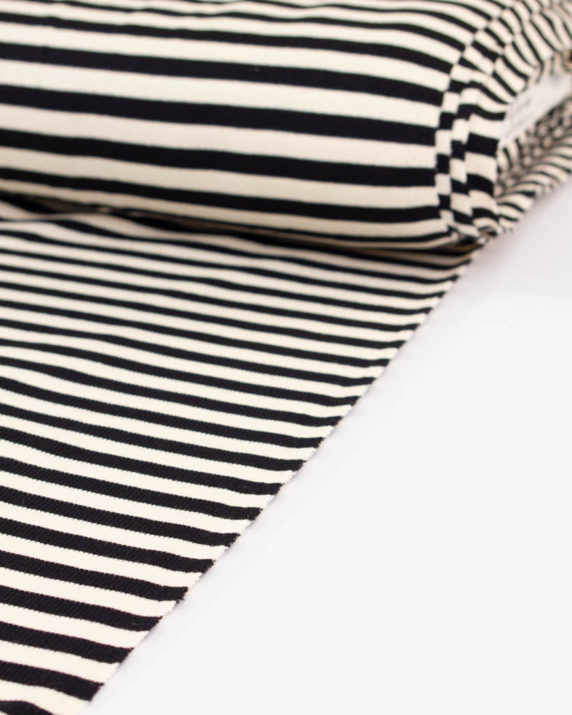 Macaron Ribbed Cotton Jersey Fabric - Liquorice