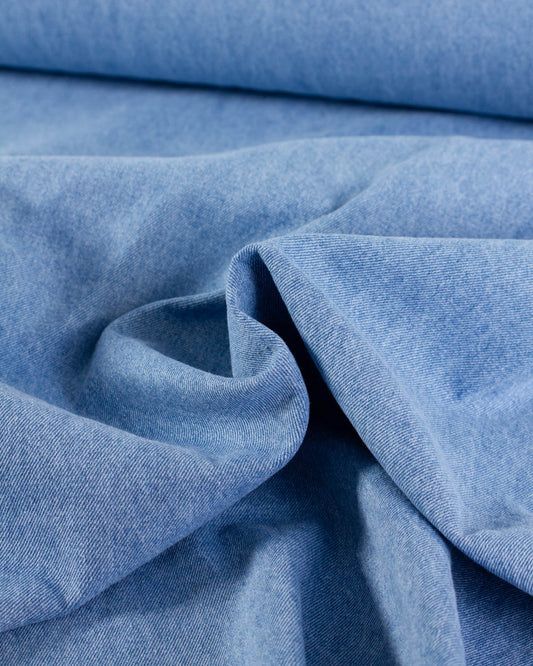 Relaxed Cotton Denim Fabric - Vintage Blue