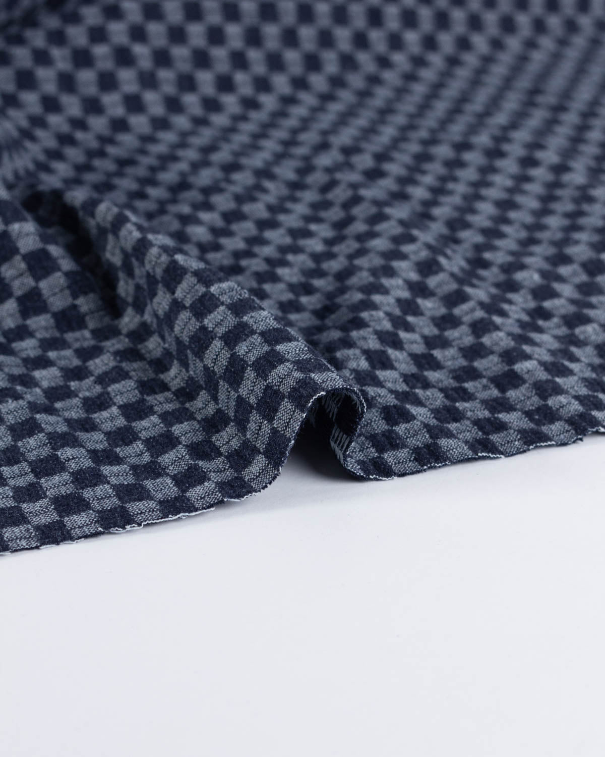 10.5oz Mini Checker Jacquard Denim - Indigo