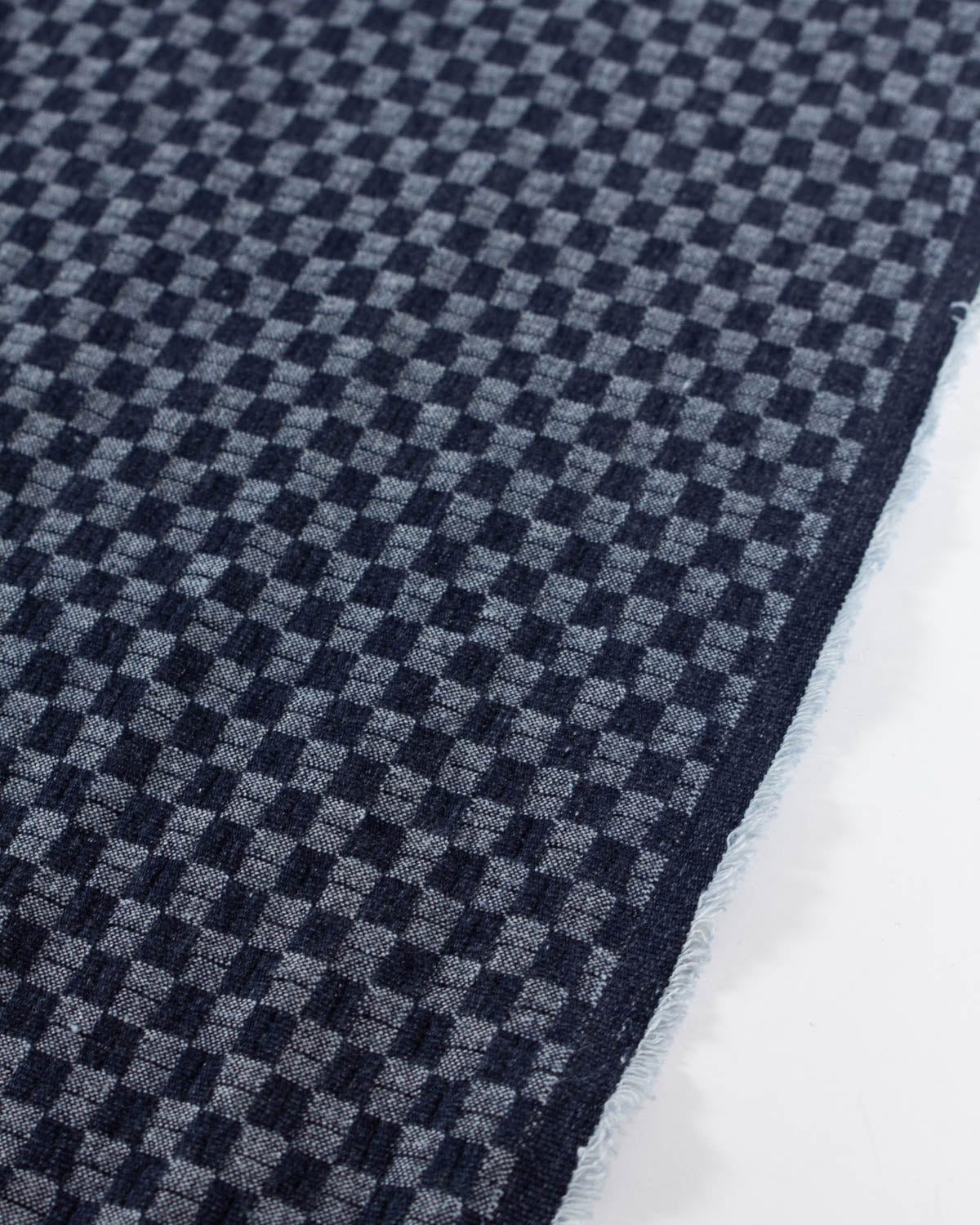 10.5oz Mini Checker Jacquard Denim - Indigo