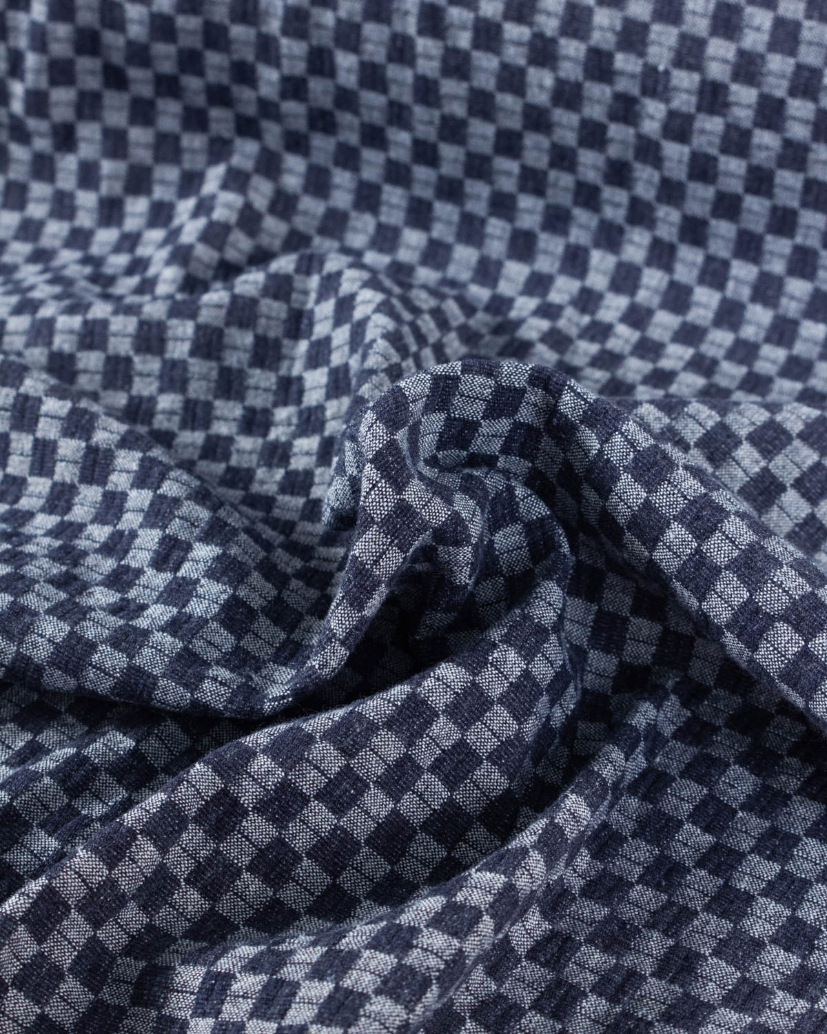 10.5oz Mini Checker Jacquard Denim - Indigo