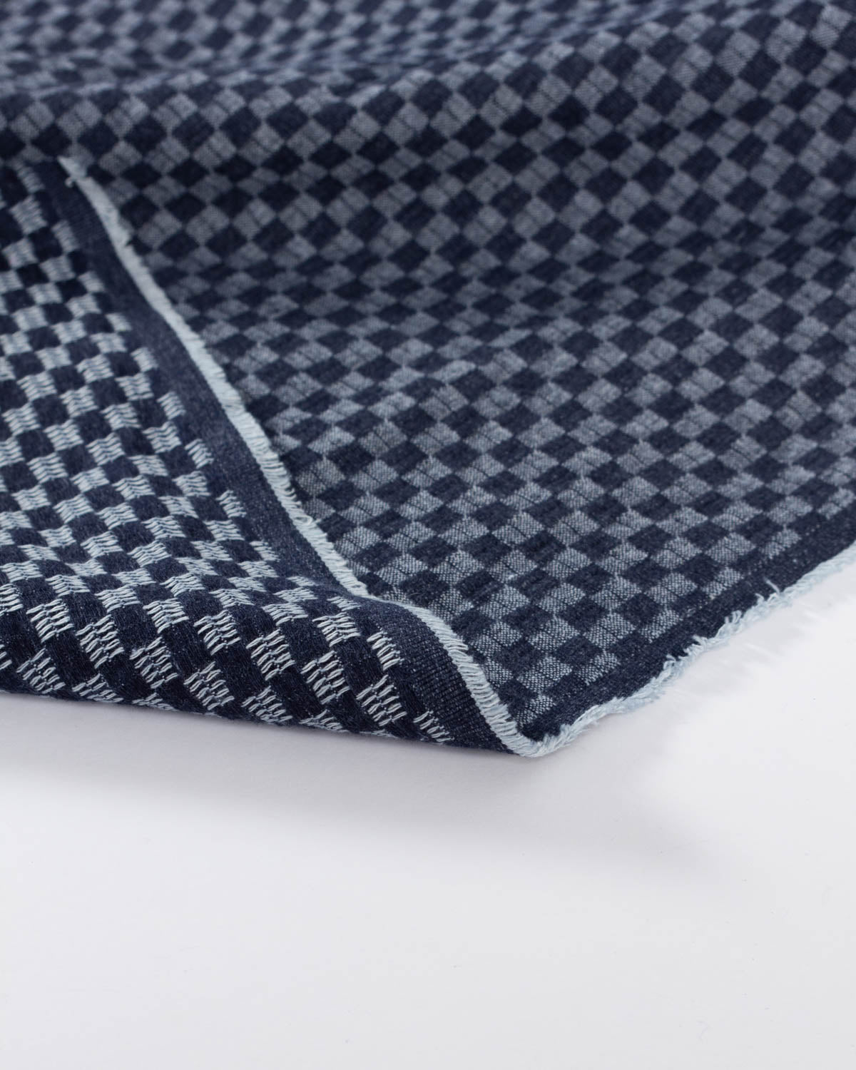 10.5oz Mini Checker Jacquard Denim - Indigo