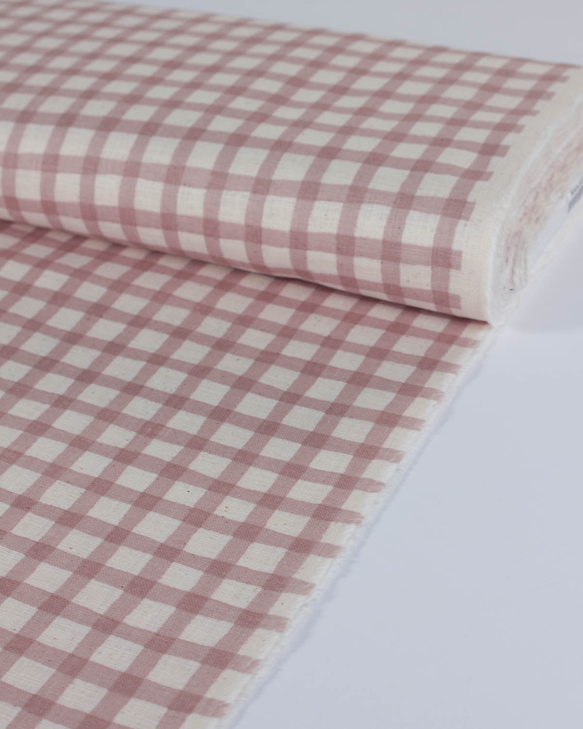 Japanese Linen Look Cotton Fabric – Freehand Check Quartz