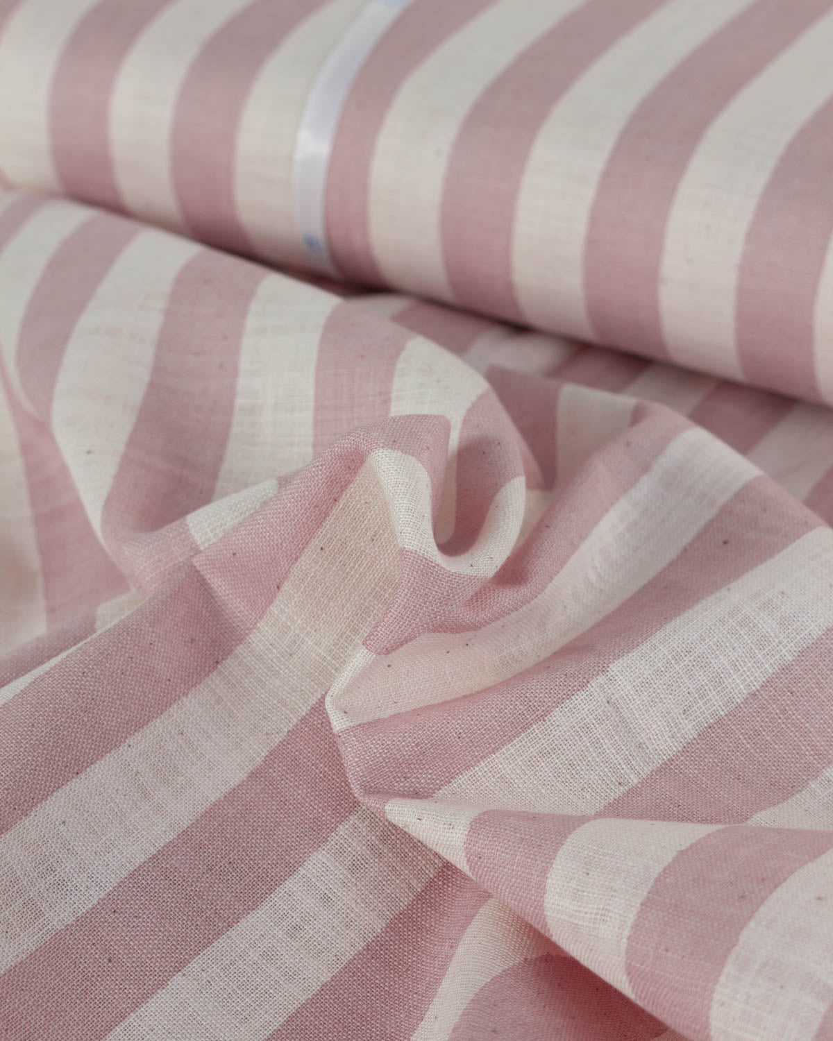 Japanese Linen Look Cotton Fabric – Freehand Stripe Quartz