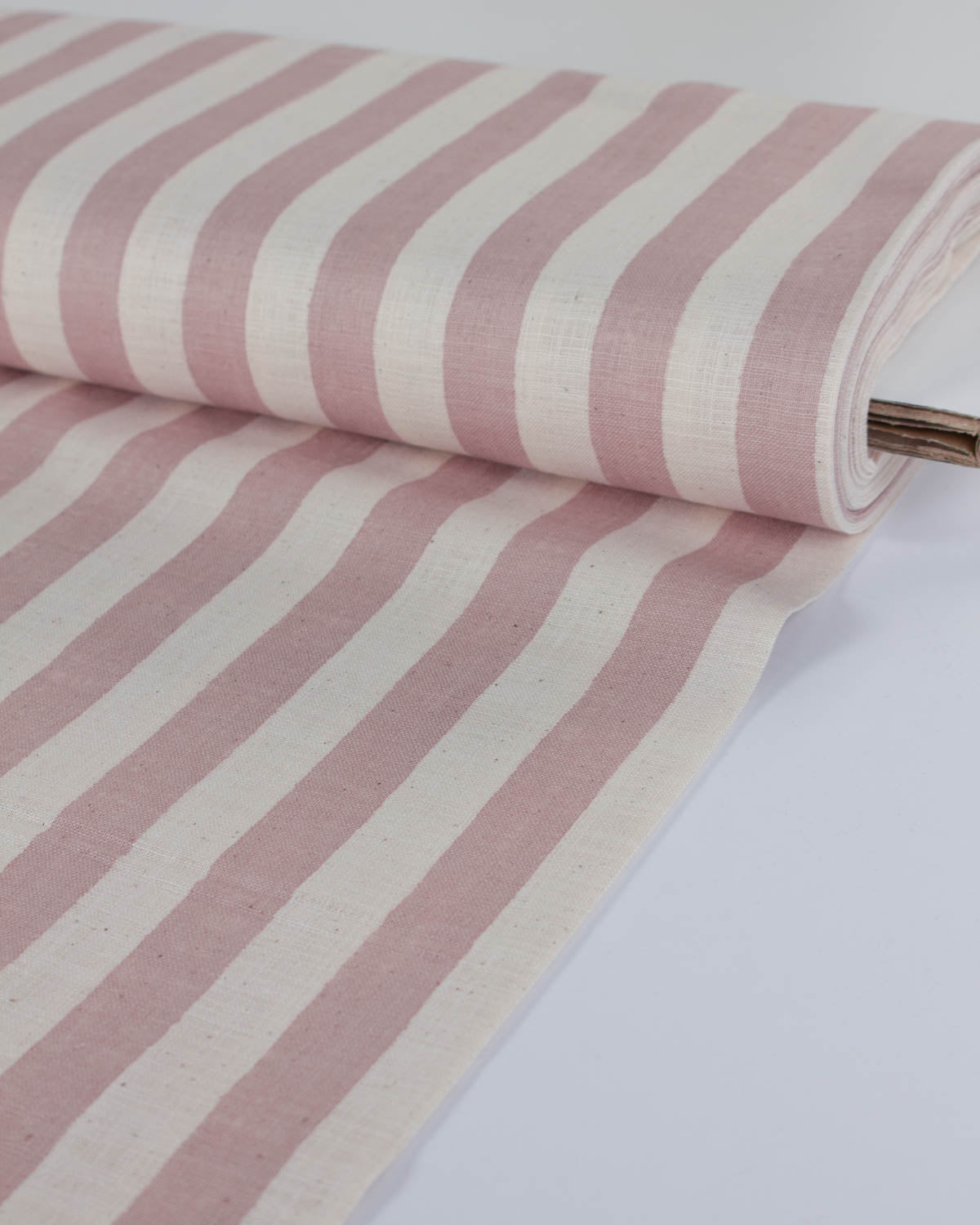 Japanese Linen Look Cotton Fabric – Freehand Stripe Quartz