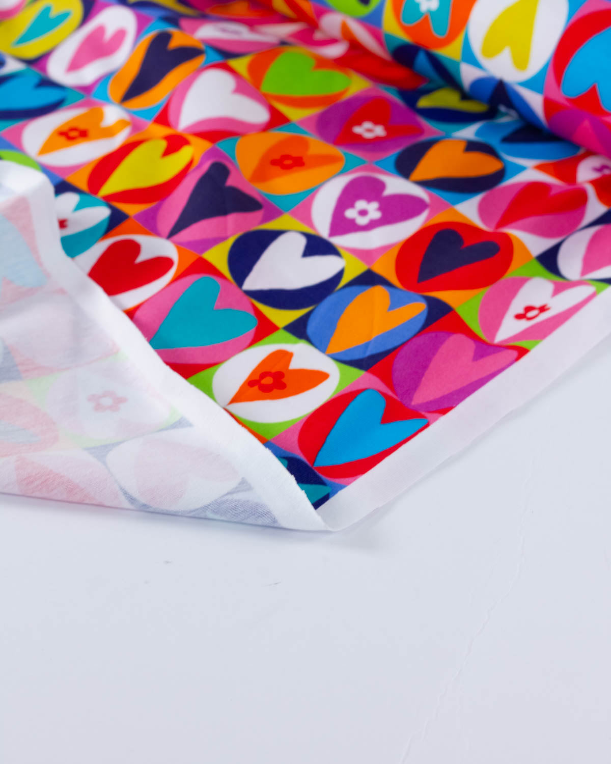 Avalana Cotton Jersey Fabric - Heart Arcade