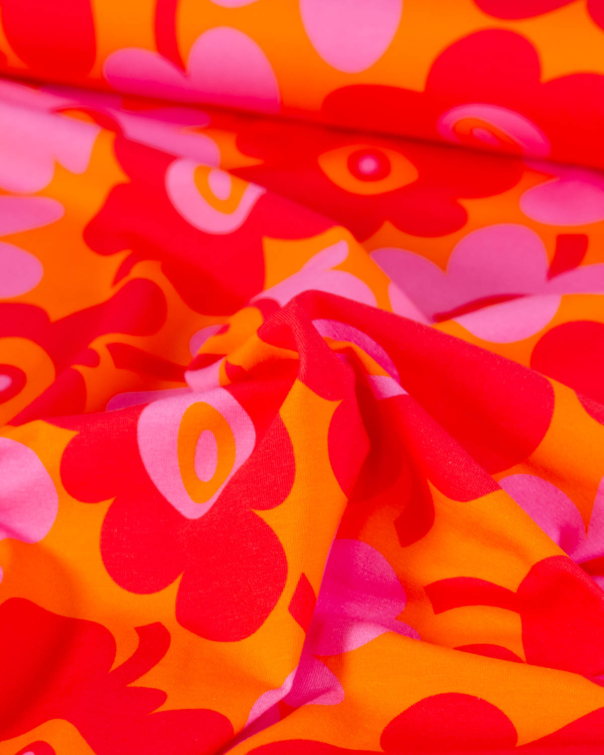 Avalana Cotton Jersey Fabric - Solblomma Sunset