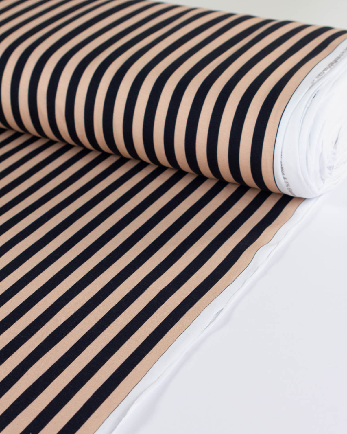 Avalana Cotton Jersey Fabric - Café Stripe