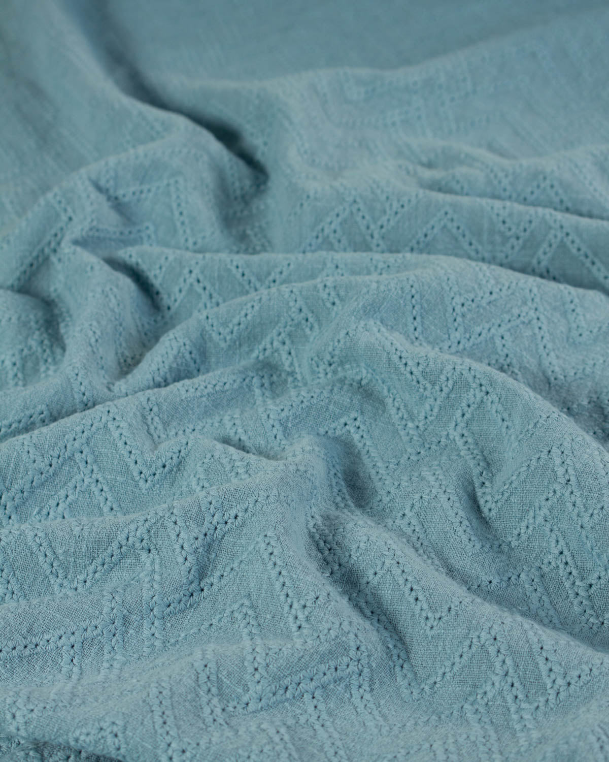 Cotton Gauze Broderie Anglaise Fabric - Hydrangea