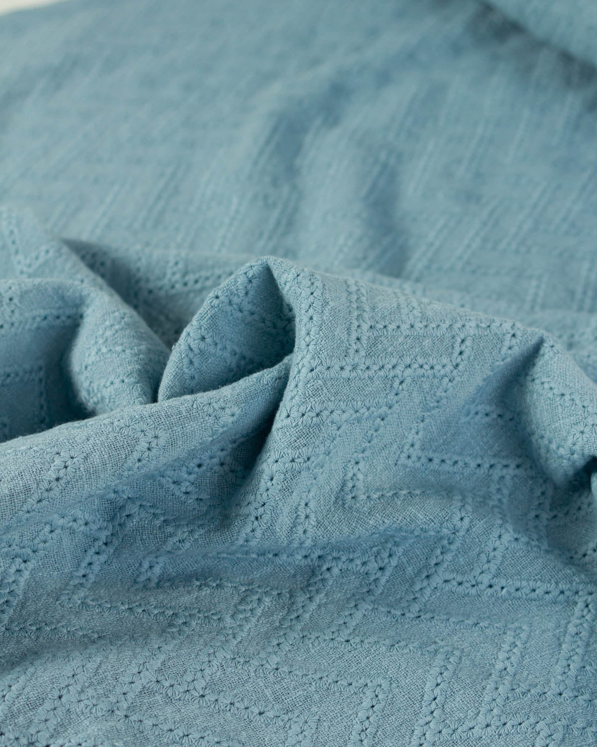 Cotton Gauze Broderie Anglaise Fabric - Hydrangea