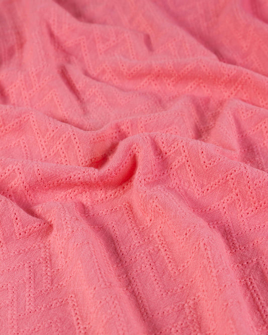 Cotton Gauze Broderie Anglaise Fabric - Lychee