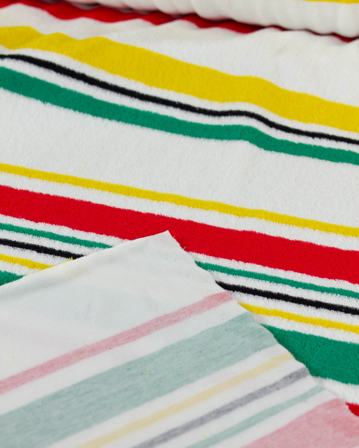 100% Cotton Jersey Towelling Fabric - Island Stripe