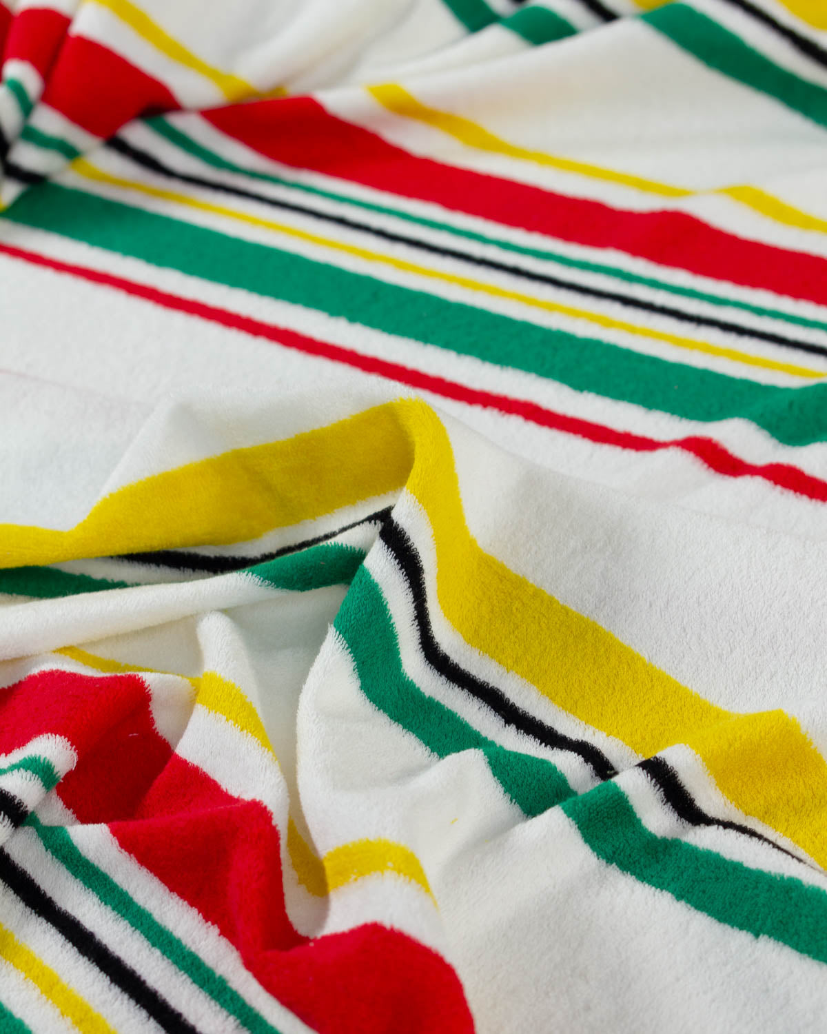 100% Cotton Jersey Towelling Fabric - Island Stripe