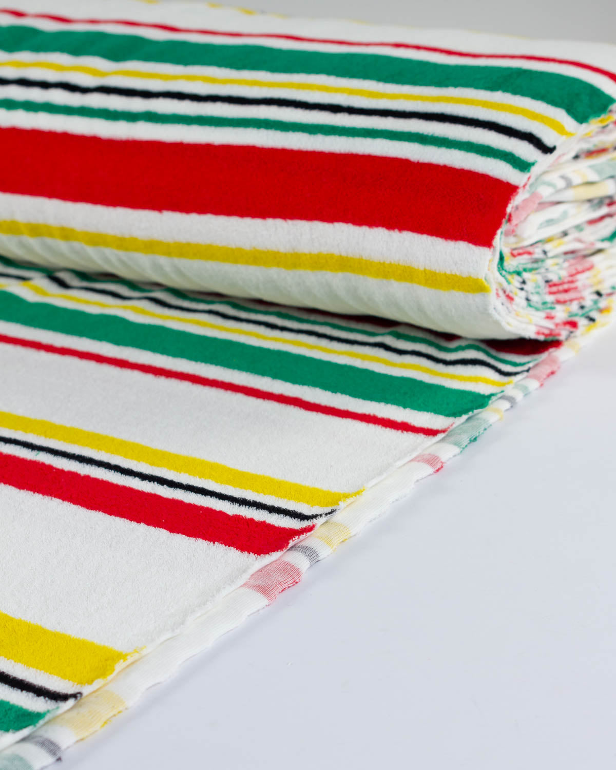 100% Cotton Jersey Towelling Fabric - Island Stripe