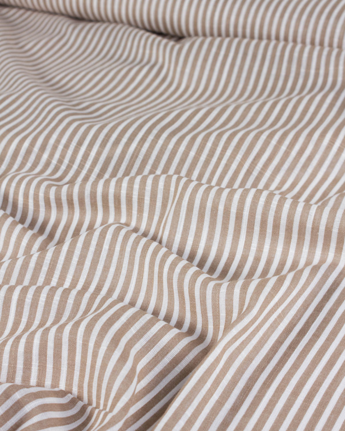 Cotton Gauze Fabric - Latte Stripe