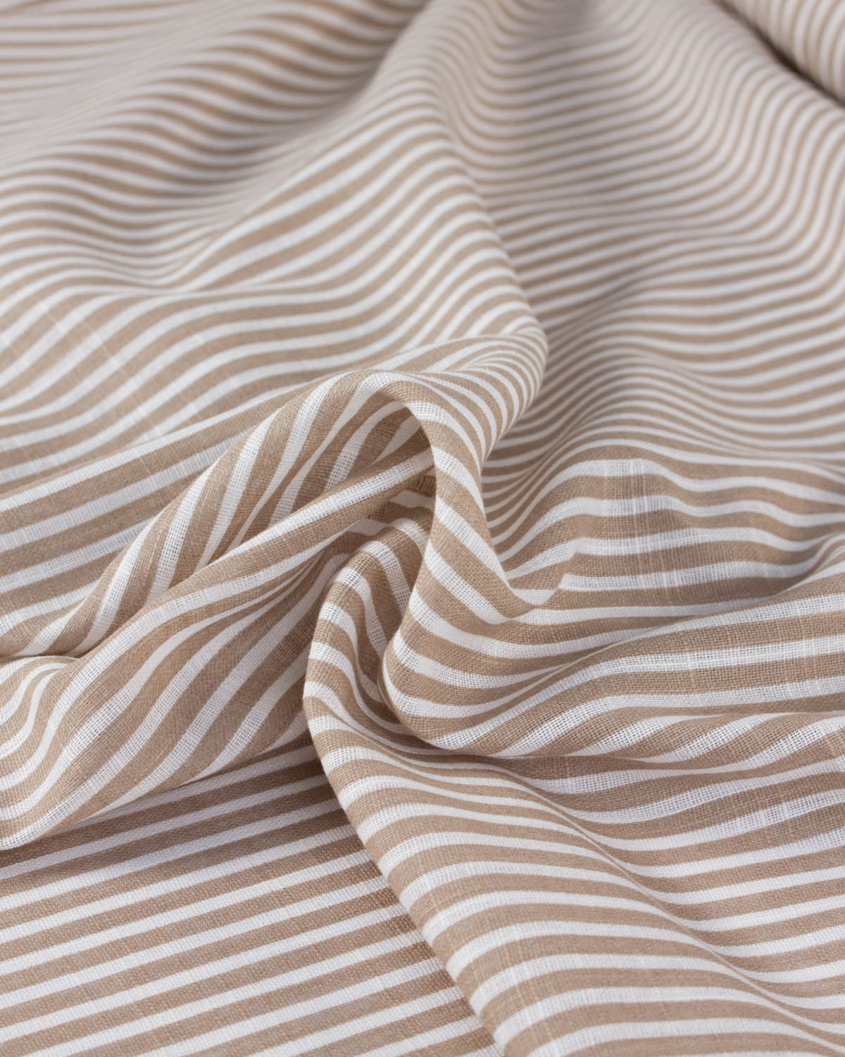 Cotton Gauze Fabric - Latte Stripe
