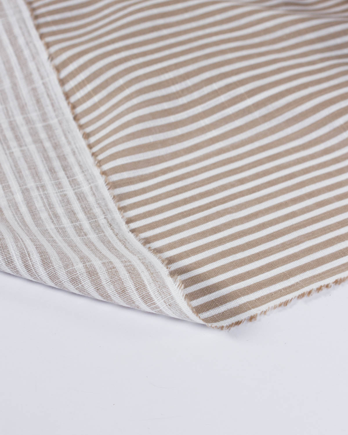 Cotton Gauze Fabric - Latte Stripe