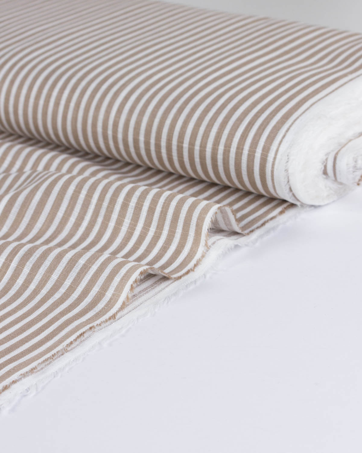 Cotton Gauze Fabric - Latte Stripe