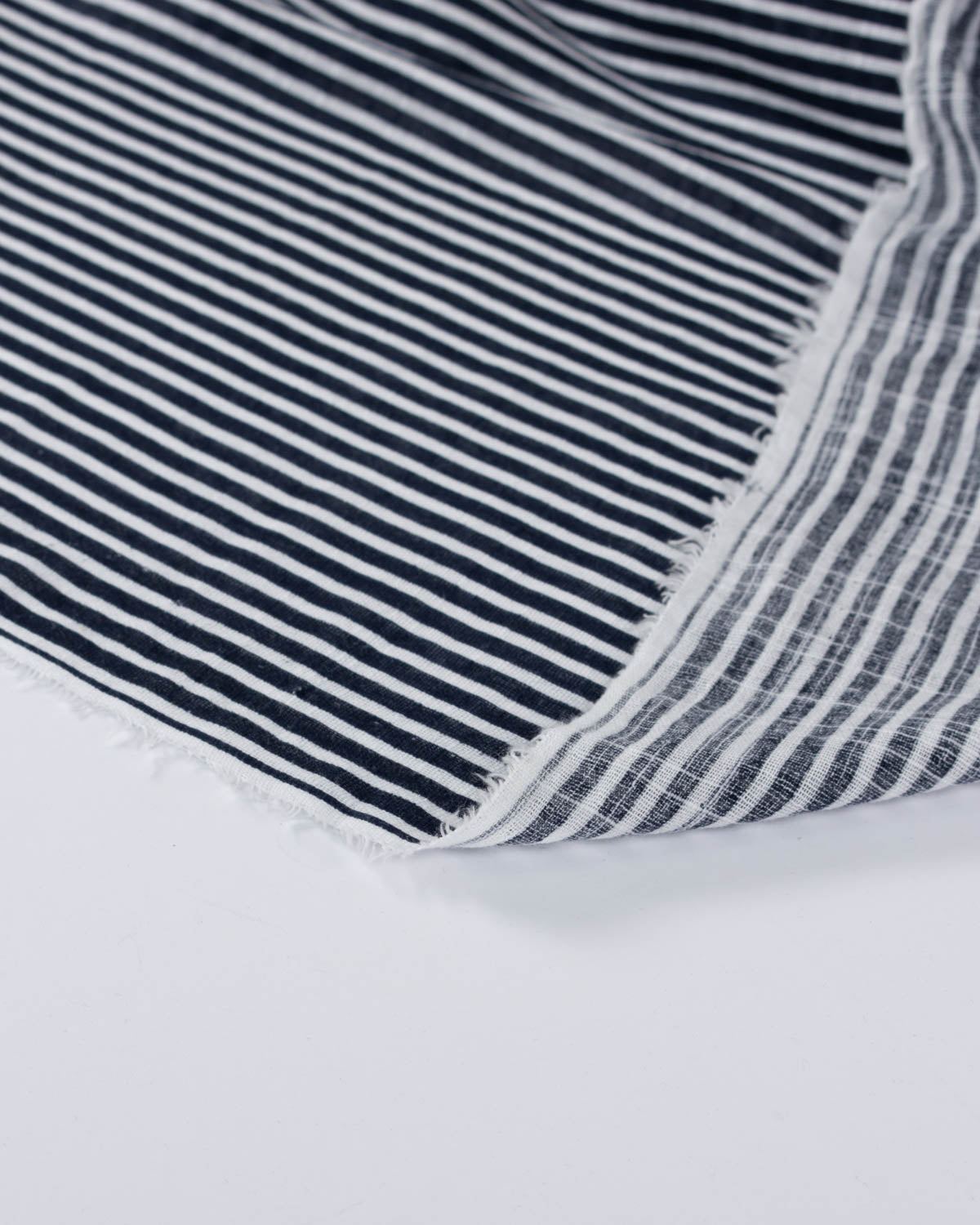 Cotton Gauze Fabric - Navy Stripe