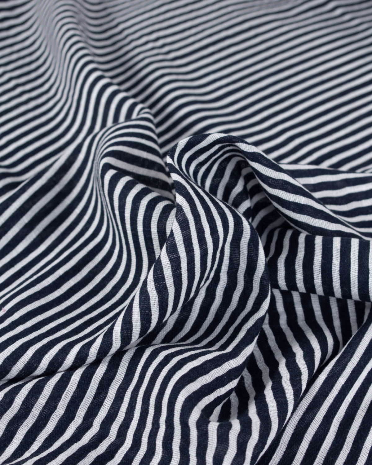 Cotton Gauze Fabric - Navy Stripe