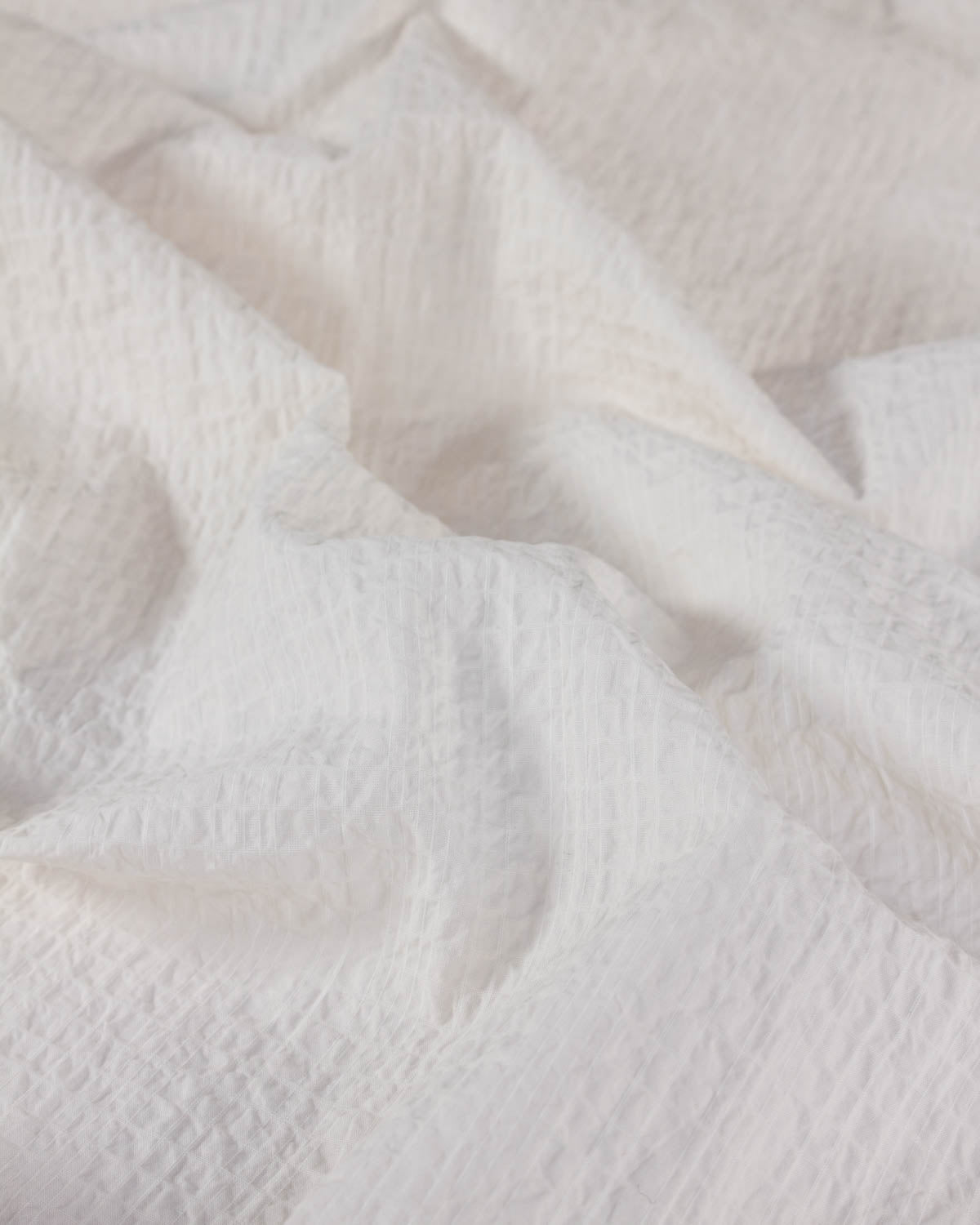 Cotton Seersucker Ripstop Fabric - Pearl Grid