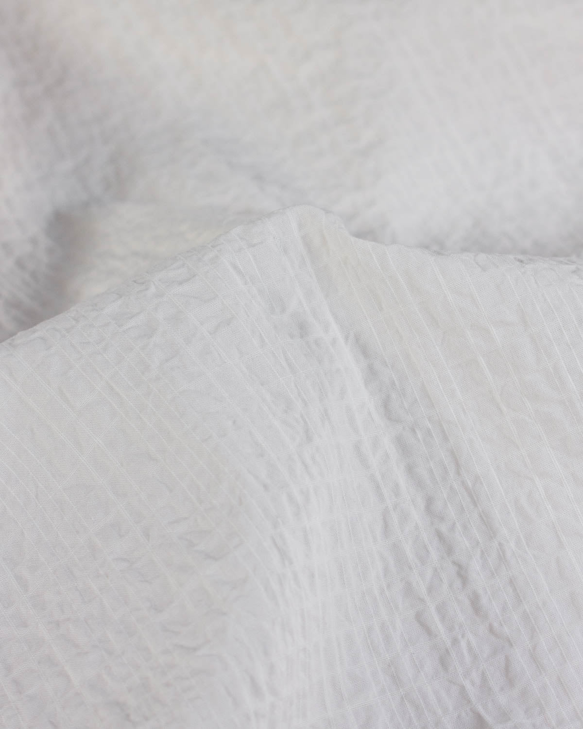 Cotton Seersucker Ripstop Fabric - Pearl Grid