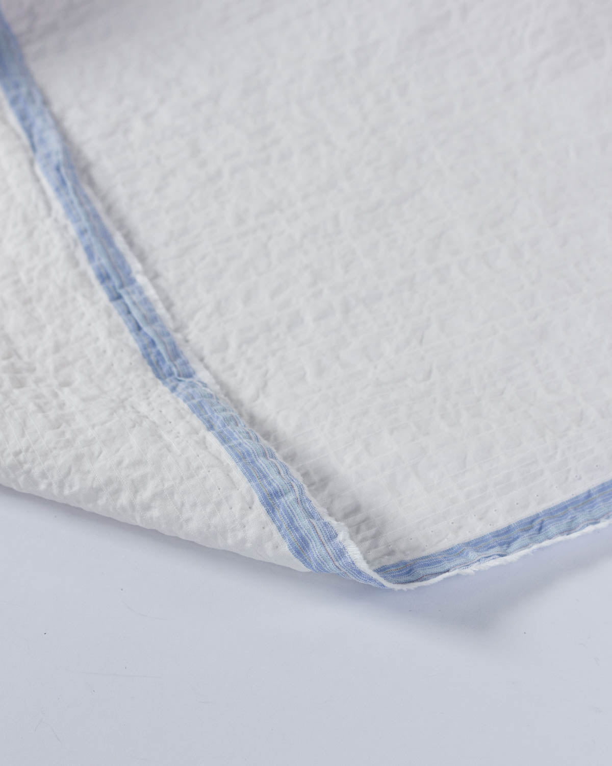 Cotton Seersucker Ripstop Fabric - Pearl Grid