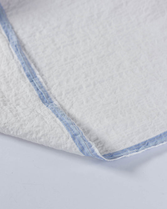 Cotton Seersucker Ripstop Fabric - Pearl Grid