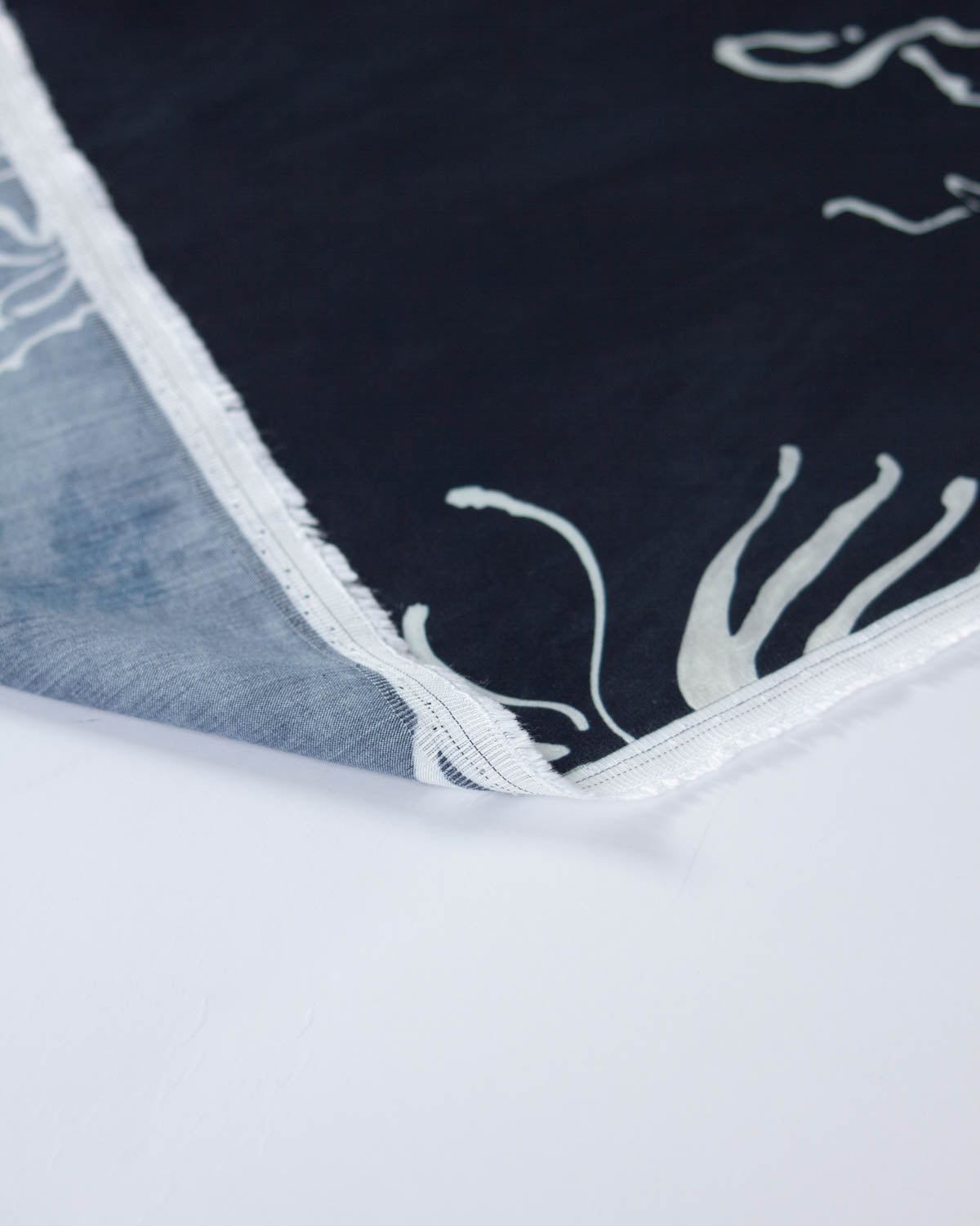 Viscose Satin Fabric - Indigo Ink