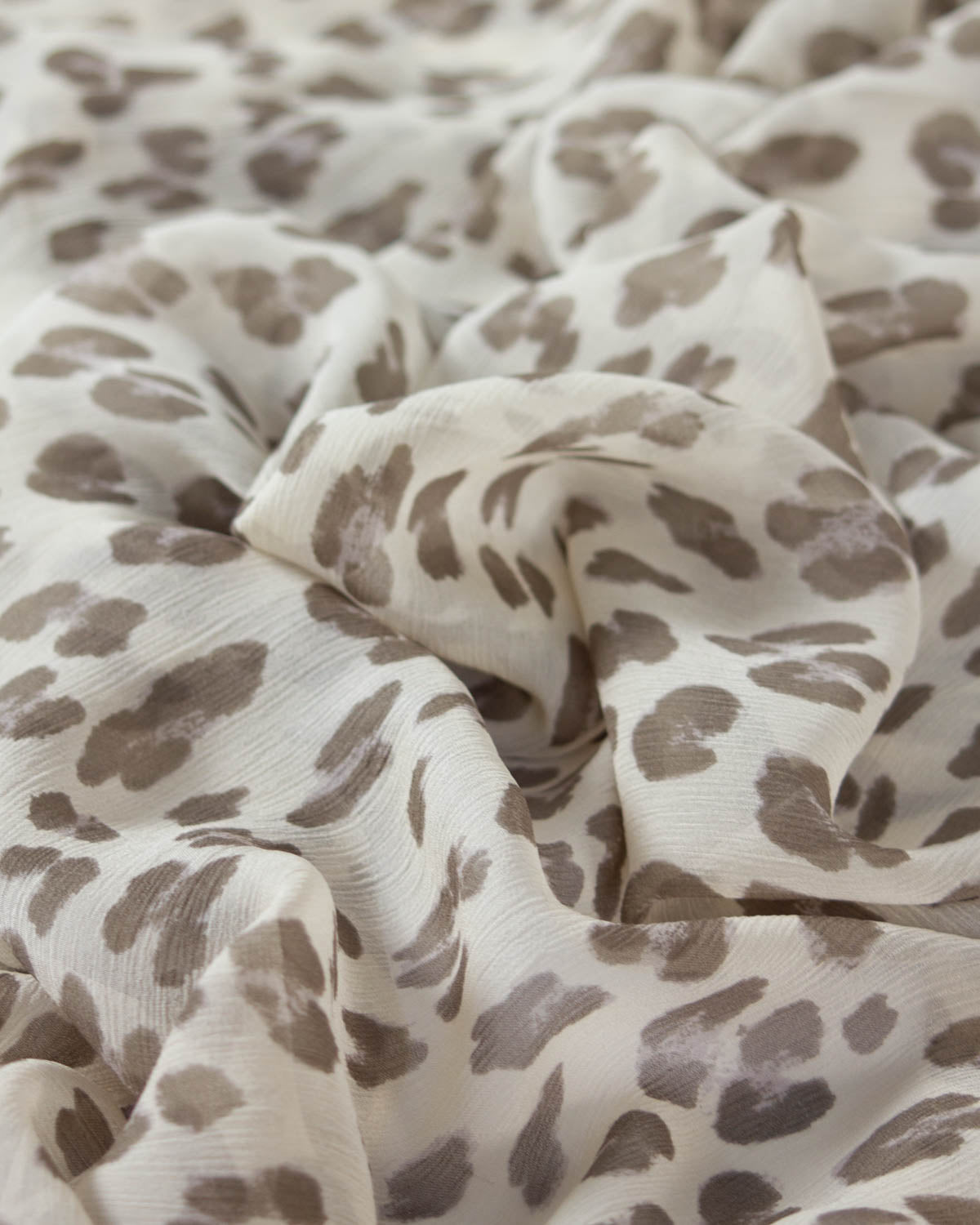 100% Silk Chiffon Fabric - Vintage Leopard