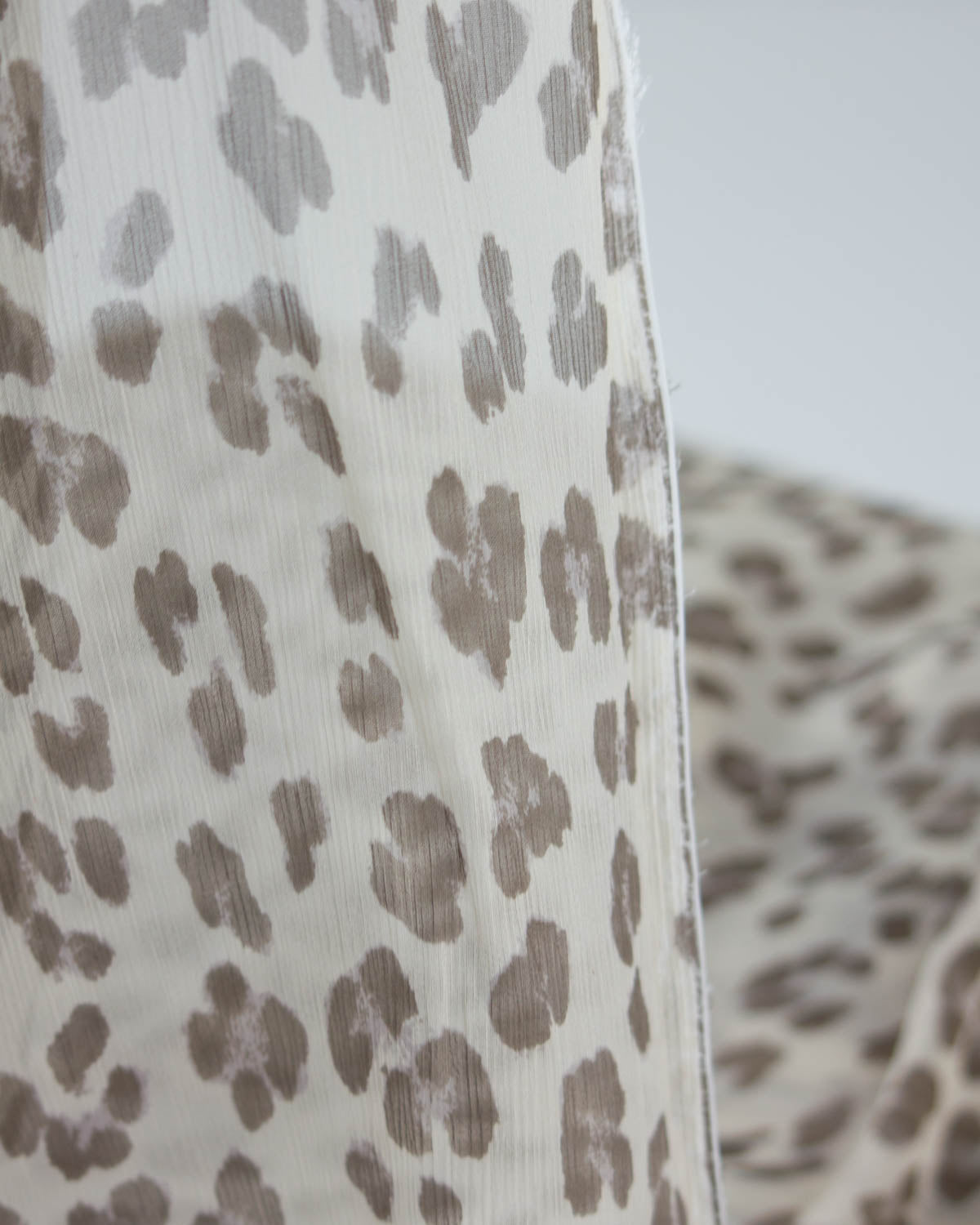 100% Silk Chiffon Fabric - Vintage Leopard
