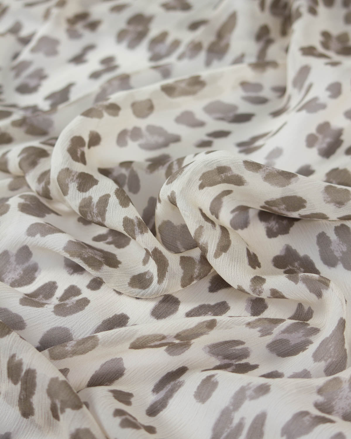 100% Silk Chiffon Fabric - Vintage Leopard