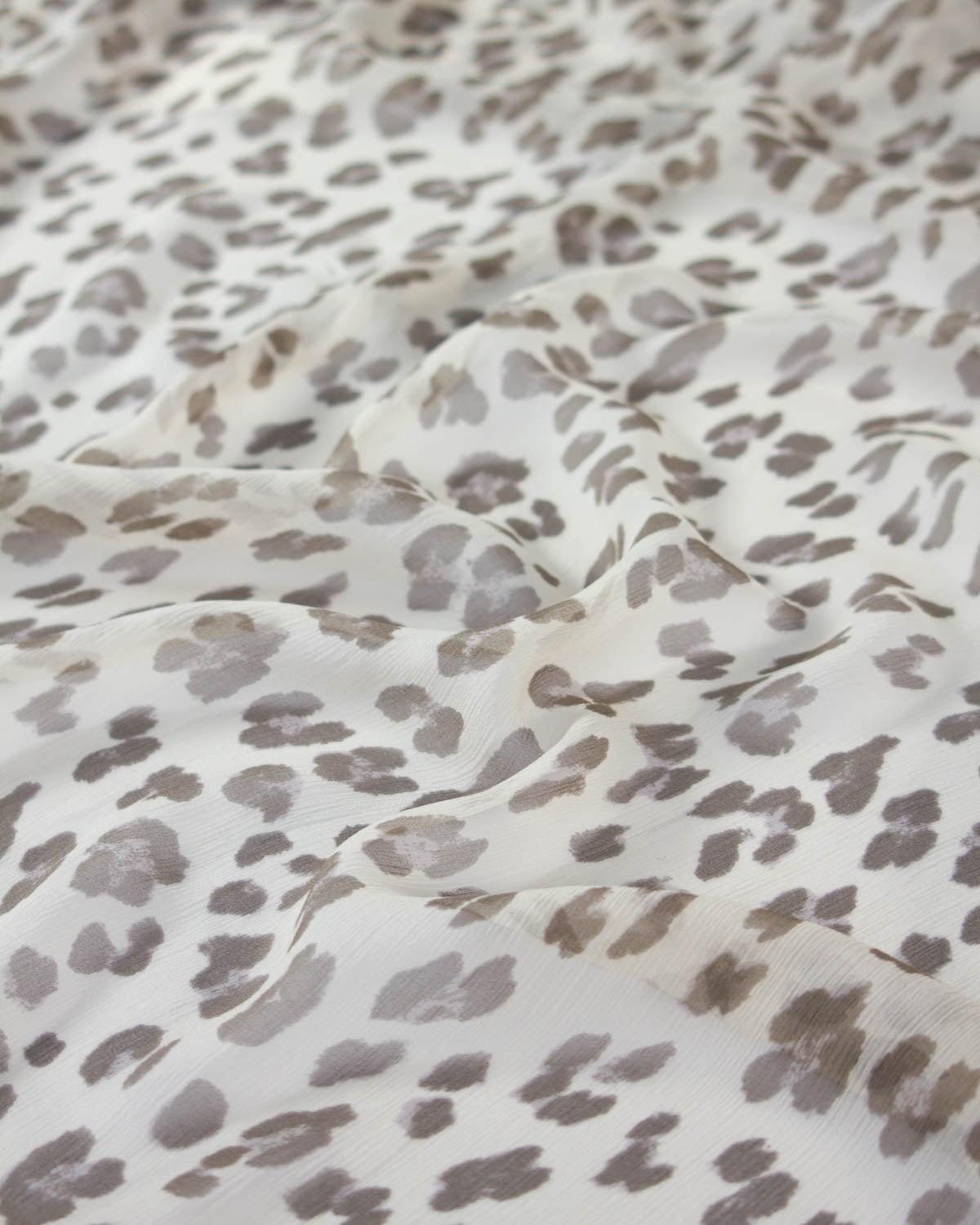 100% Silk Chiffon Fabric - Vintage Leopard